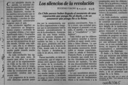 Los silencios de la revolución  [artículo] Eugenio Tironi.