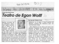 Teatro de Egon Wolff  [artículo] Hernán Poblete Varas.