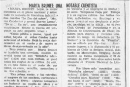 Marta Brunet, una notable cuentista  [artículo] L. E. Rojas.