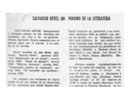 Salvador Reyes, un marino de la literatura  [artículo] L. E. R.