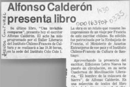 Alfonso Calderón presenta libro  [artículo].