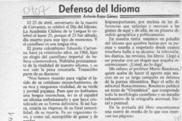 Defensa del idioma  [artículo] Antonio Rojas Gómez.
