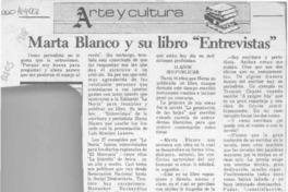Marta Blanco y su libro "Entrevistas"  [artículo].