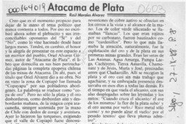 Atacama de Plata  [artículo] Raúl Morales Alvarez.