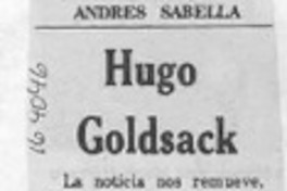 Hugo Goldsack  [artículo] Andrés Sabella.