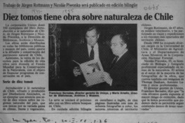 Diez tomos tiene obra sobre naturaleza de Chile  [artículo].