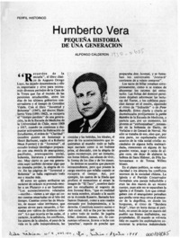 Humberto Vera, pequeña historia de una generación  [artículo] Alfonso Calderón.