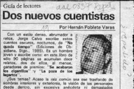 Dos nuevos cuentistas  [artículo] Hernán Poblete Varas.