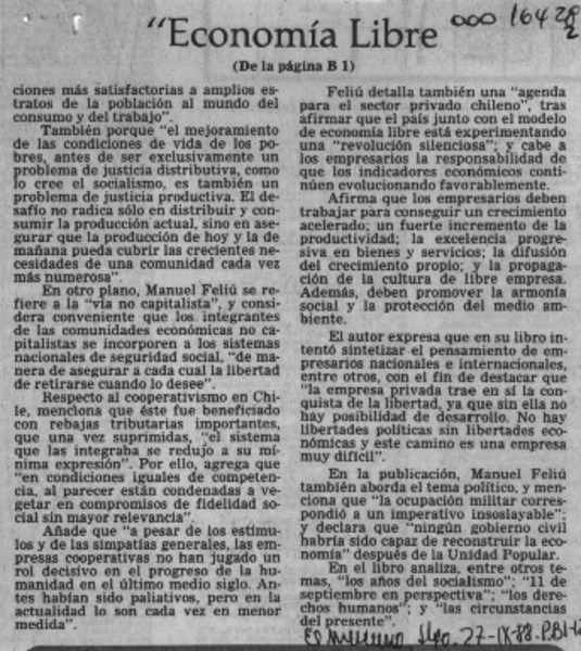"Economía libre es imperativo de justicia"  [artículo].
