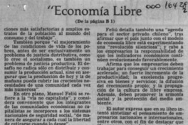 "Economía libre es imperativo de justicia"  [artículo].