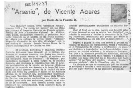 "Arsenio", de Vicente Aciares  [artículo] Darío de la Fuente D.