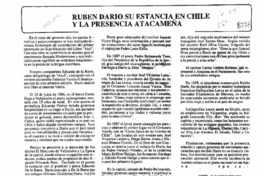 Rubén Darío su estancia en Chile y la presencia atacameña  [artículo] Oriel Alvarez Gómez.