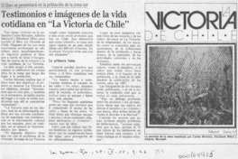 Testimonios e imágenes de la vida cotidiana en "La Victoria de Chile"  [artículo].