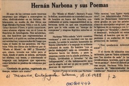 Hernán Narbona y sus poemas  [artículo].