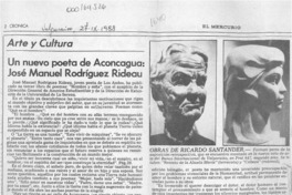 Un nuevo poeta de Aconcagua, José Manuel Rodríguez Rideau  [artículo] Pedro Mardones Barrientos.