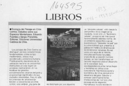 Ecología del paisaje en Chile Central, estudios sobre sus espacios montañosos  [artículo] Fernando Soler Rioseco.