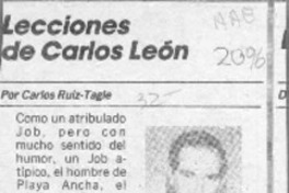 Lecciones de Carlos León  [artículo] Carlos Ruiz-Tagle.