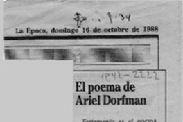 El Poema de Ariel Dorfman  [artículo].