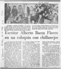 Escritor Alberto Baeza Flores en un coloquio con chillanejos  [artículo].