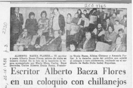 Escritor Alberto Baeza Flores en un coloquio con chillanejos  [artículo].
