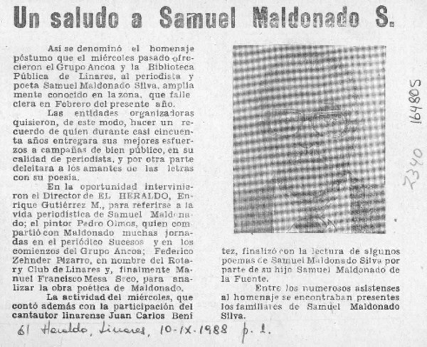 Un Saludo a Samuel Maldonado S.  [artículo].
