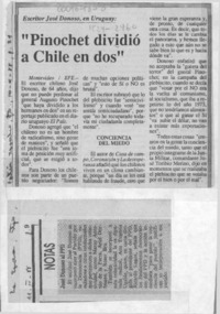 "Pinochet dividió a Chile en dos"  [artículo].