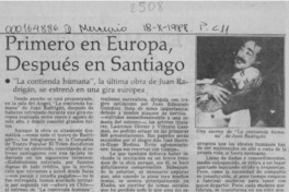 Primero en Europa después en Santiago  [artículo] R. L.