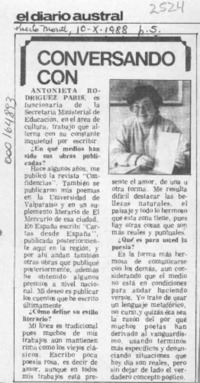 Conversando con Antonieta Rodríguez París  [artículo].