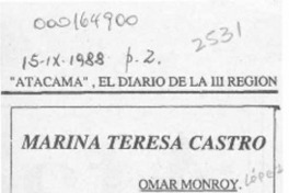 Marina Teresa Castro  [artículo] Omar Monroy.
