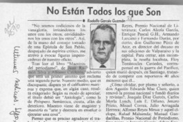No están todos los que son  [artículo] Rodolfo Garcés Guzmán.