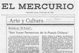 "Seis voces femeninas de la poesía chilena"