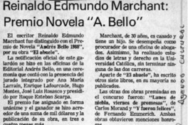 Reinaldo Edmundo Marchant, premio novela "A. Bello"  [artículo].
