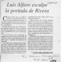 Luis Alfaro esculpe la portada de Rivera  [artículo] Alejandra Rodríguez