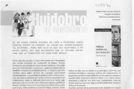 Huidobro al castellano  [artículo] Cristóbal Joannon