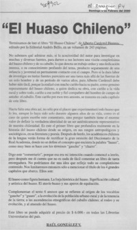 "El huaso chileno"  [artículo] Raúl González V.
