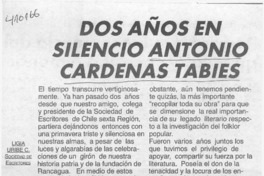 Dos años en silencio Antonio Cárdenas Tabies  [artículo] Ligia Uribe Casanueva