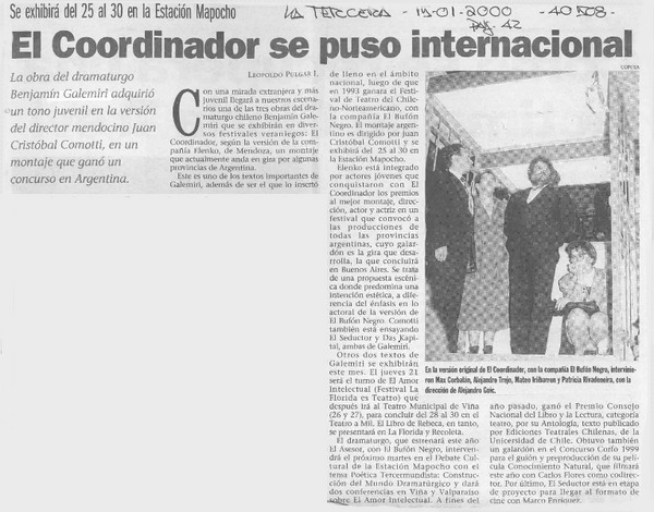 El coordinador se puso internacional  [artículo] Leopoldo Pulgar I.
