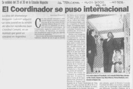 El coordinador se puso internacional  [artículo] Leopoldo Pulgar I.