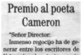 Premio al poeta Camerom
