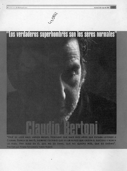 Claudio Bertoni  [artículo] Enrique Symns