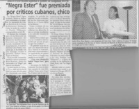 "Negra Ester" fue premiada por críticos cubanos, chico  [artículo]