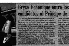 Bryce Echenique entre los serios candidatos al Príncipe de Asturias  [artículo]