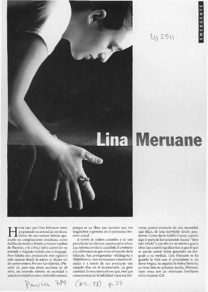 Lina Meruane  [artículo] C. D.