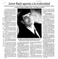 Jaime Bayly apuesta a la modernidad  [artículo]