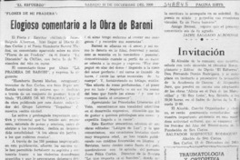 Elogioso comentario a la obra de Baroni  [artículo] Jaime Salgado Albornoz