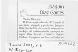 Joaquín Díaz Garcés  [artículo] Hernán Navarrete Rojas
