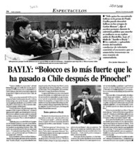 Bayly, "Bolocco es lo más fuerte que le ha pasado a Chile después de Pinochet"  [artículo] Javier Ibacache V.