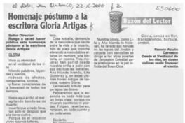 Homenaje póstumo a la escritora Gloria Artigas  [artículo] Ramón Acuña Carrasco