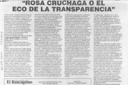 "Rosa Cruchaga o el eco de la transparencia"  [artículo] Ernesto Livacic Gazzano