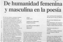 De humanidad femenina y masculina en la poesía  [artículo] Juan Antonio Massone